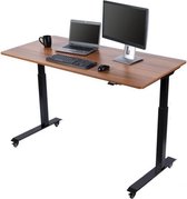 SUDS Elektrisch Verstelbaar Zit Sta Bureau - 150cm - Teak Top - Zwart Frame