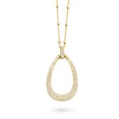 Silver Rose -P2010G -Hanger+Ketting -925 Zilver 14 karat verguld-Cubic Zirkonia