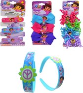 Dora Explorer haar accessoires set - Haarclips - staartclips - strikclips - diadeem