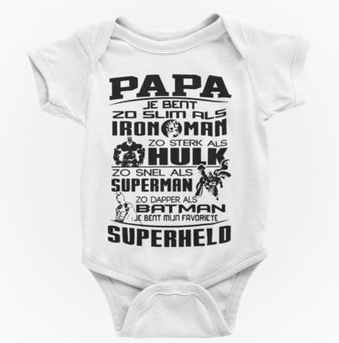 Passie voor stickers Baby rompertjes met tekst: Papa superheld  74/80