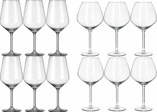 12x Luxe wijnglazen voor witte en rode wijn Carre - Witte/rode wijn glazen  - Wijn... | bol.com