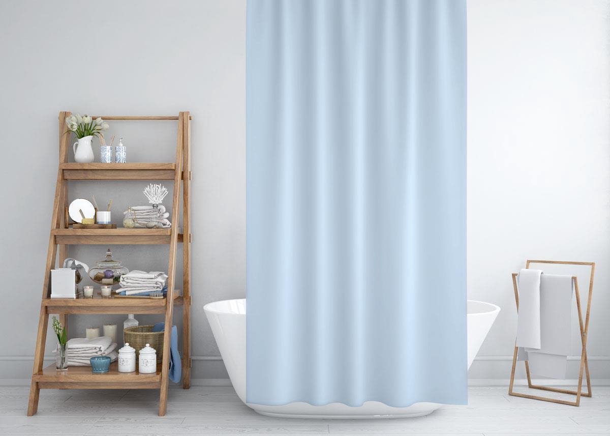 Zethome - Douchegordijn 180x200 cm - Badkamer Gordijn - Shower Curtain - Waterdicht - Sneldrogend en Anti Schimmel -Wasbaar en Duurzaam - Licht Blauw | 0010
