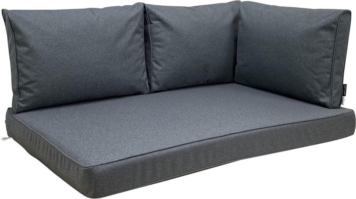 Waterbestendig 4-delig tuinkussen set in Manchester Grijs voor palletmeubels van Madison, 120 x 80cm.