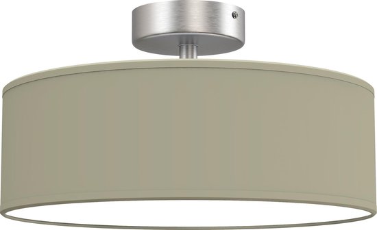 Briloner Leuchten FABRIC Plafondlamp Plafonnière - Stof - E27 - Ø 30cm - Taupe Satijn |