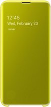Basic Hoesjes - Flip case Cover - Canary  Yellow - geschikt geschikt voor Samsung Galaxy S10 - Geel
