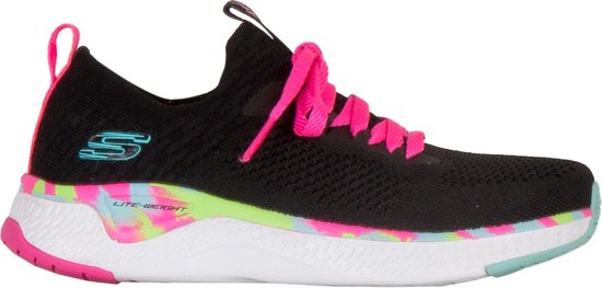 Skechers Solar Fuse Sneakers - Maat 33 - Meisjes - zwart/blauw/roze/wit |  bol.com