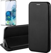Samsung S20 Plus Hoesje en Samsung S20 Plus Screenprotector - Samsung Galaxy S20 Plus Hoesje Book Case Wallet + Screenprotector Full - Zwart
