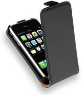 Geschikt voor Iphone 5 / 5s / SE Hoes Lederlook Flip case P hoesje Zwart