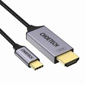 Choetech USB-C naar HDMI 2.0 kabel 4K @60Hz 3840x2160 - 1.8M - Zwart/grijs
