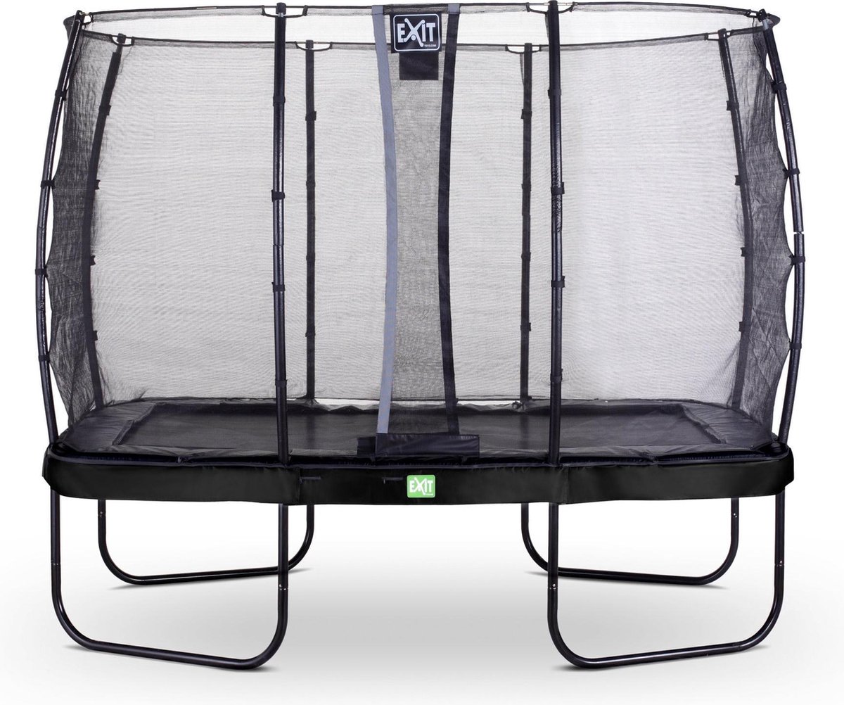 EXIT Elegant trampoline 214x366cm met Economy veiligheidsnet - zwart