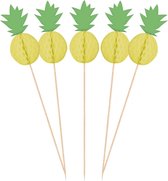 Amscan Cocktailprikkers Ananas 19 Cm Hout Geel/groen 10 Stuks
