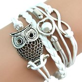 armband Uil Infinity Hart wit multilayer