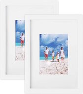 Nancy's Fotolijstenset - 2 Stuks - Collage - Witte MDF-Fotolijsten - 37.8 x 29 x 7.5 cm