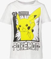 Unsigned jongens T-shirt wit met Pikachu - Maat 134/140