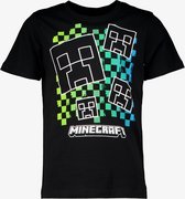Unsigned jongens T-shirt met Minecraft opdruk - Zwart - Maat 158/164
