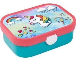 foto van Mepal lunchbox Campus – Broodtrommel met vakjes voor kinderen – Geschikt voor 4 boterhammen – Unicorn