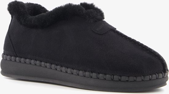 Vanuba - Pantoffels Dames - Wol Gevoerde Suède Sloffen - Instappers Met Harde Zool Beige