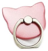 Mobiele telefoon button houder staand ronde vinger ring smartphone vasthouden standhouder wit roze kat voor vrouwen meisjes