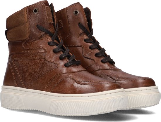 Omoda K001043 Hoge sneakers - Leren Sneaker - Jongens - Cognac - Maat 28