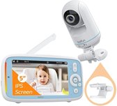 Bol.com BOIFUN Video Babyfoon met Camera 5'' 720P Baby Monitor IPS-scherm 330° draaien en 135° kantelen VOX-modus 3050mAh-batter... aanbieding