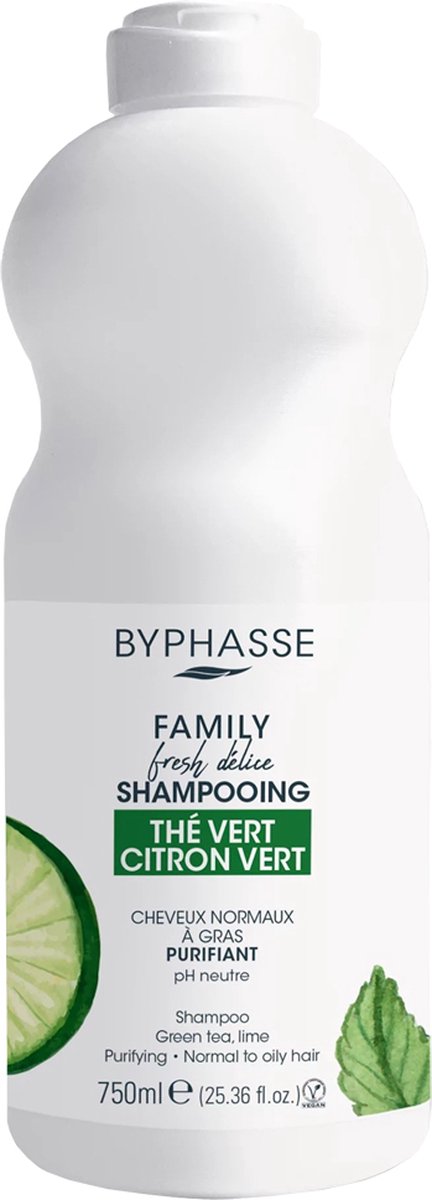 Zuiverende Shampoo Byphasse Family Fresh Delice Limoen Vet Haar Groene Thee (750 ml)