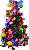 Clayre & Eef Kerstdecoratie Kerstboom Ø 12x27 cm Zilverkleurig Kunststof