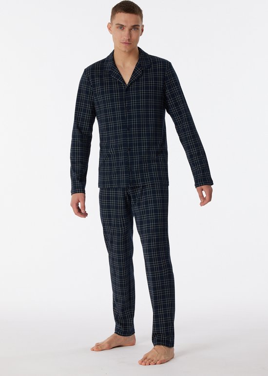 Schiesser Pyjama à boutons complets pour hommes 180272-804 Nachtblau-56