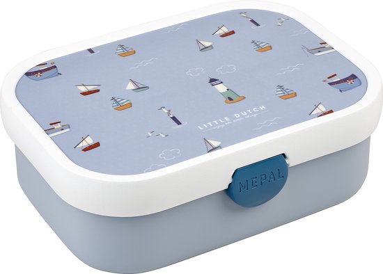 Mepal lunchbox Campus Little Dutch - 750 ml - Broodtrommel met vakjes voor kinderen - Geschikt voor 4 boterhammen - Sailors Bay