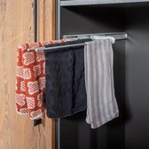 Porte-serviettes Eleganca - Porte-serviettes - Porte-serviettes - Idéal pour les placards de cuisine - 39cm Extensible - 3 bras - Y compris le matériel de montage - Argent