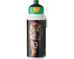 Mepal Pop-up drinkfles Campus - 400 ml - Sluit goed af - Drinkbeker voor kinderen - Wild tiger