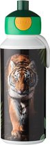 Gourde pop-up Mepal Campus - 400 ml - Se ferme hermétiquement - Gobelet pour enfant - Tiger Sauvage