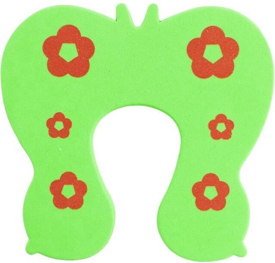 New Age Devi - Kinderveiligheid Deurstopper - Groen Foam - Vlinder Deurbeschermer - Deurklem