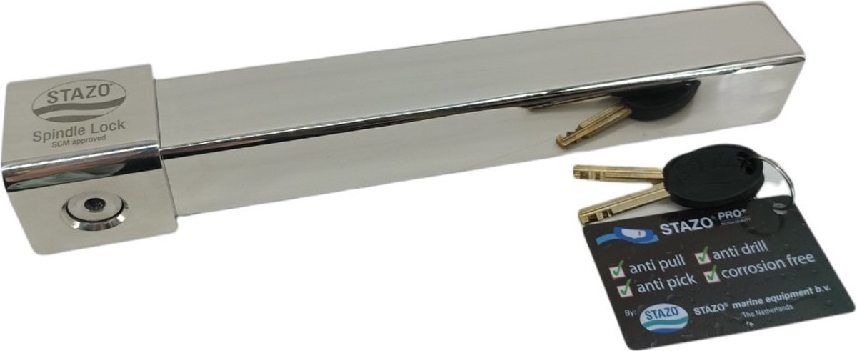 Stazo Spindel Lock buitenboordmotorslot SCM gecertificeerd en past op alle Buitenboordmotoren met Spindel bevestiging