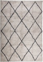vidaXL - Tapis - PAMPLONA - shaggy - poils hauts - 160x230 - cm - beige - anthracite