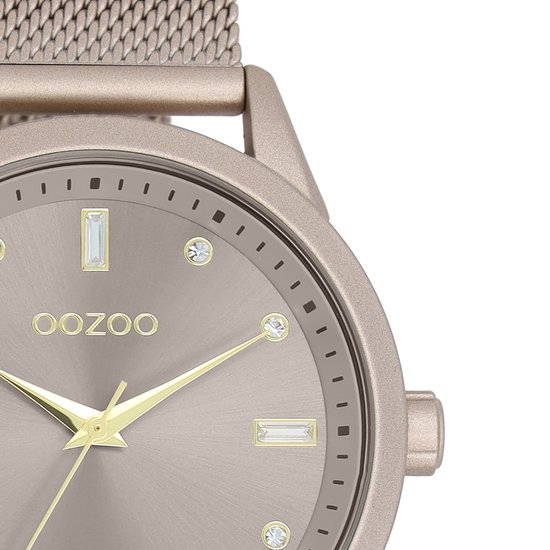 Oozoo Vintage series - zilverkleurige horloge met zilverkleurige metalen mesh armband - C20261