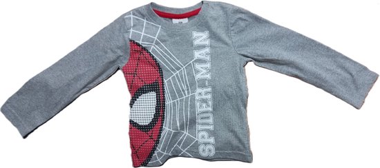 Chemise Spiderman - T-shirt - manches longues - gris - taille 104 - 4 ans