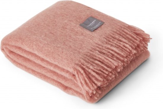 Stackelbergs Plaid-Mohairdeken Mohair-Wol Roze L 130 cm B 170 cm