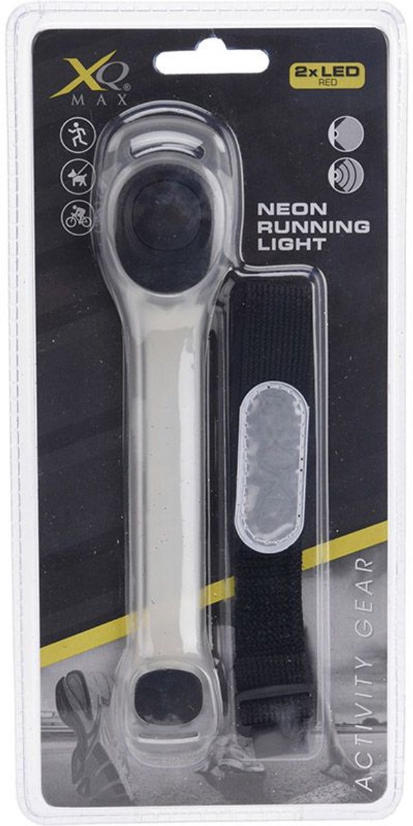 XQ Max Neon Running Light - 2x LED Red - Hardloop set beveiliging Reflecterend + Licht