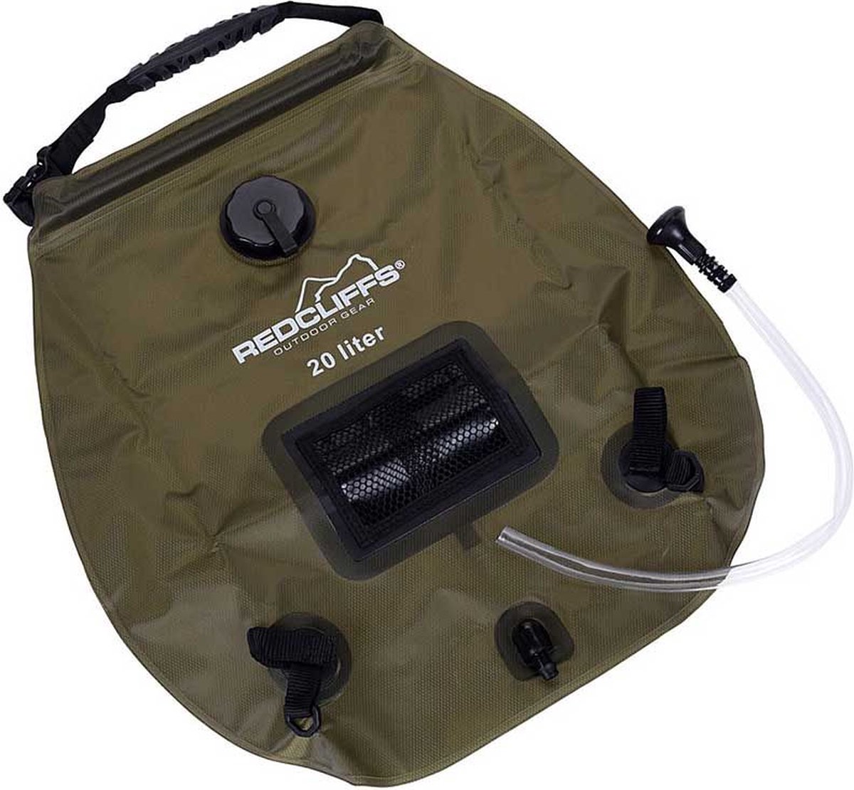 Campingdouche met thermometer - 20 liter - groen