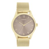 Goudkleurige OOZOO horloge met goudkleurige metalen mesh armband - C11323