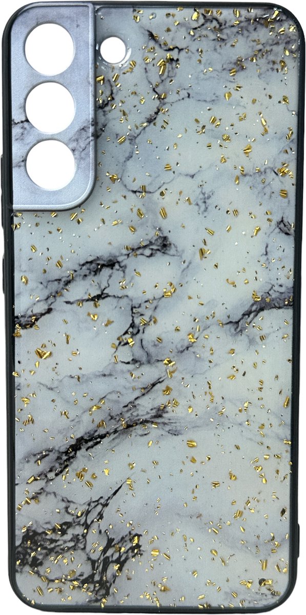 Silicone Hoesje Print - Backcover - Geschikt voor Samsung Galaxy S23 - Marmer Wit