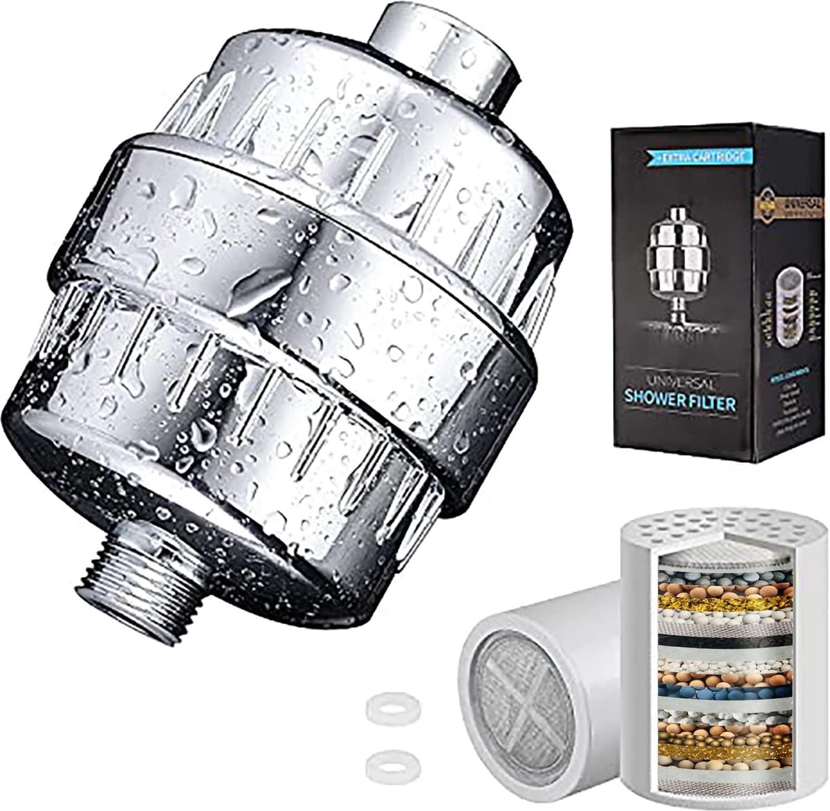 Douchefilter - Waterfilter - Shower Filter - Filtert Chloor, Fluoride and Zware Metalen - Anti-Kalk - 20-24 Stage - Beter voor Huid en Haar