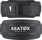 KRATØX Lifting Belt - Halterriem - Powerlift Riem - Leer Gewichthefriem - Lever Belt - Powerlifting - Deadlift - Zwart - Maat XL