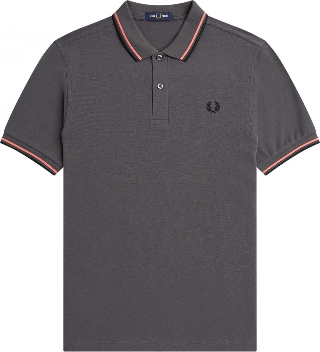 Fred Perry - Twin Tipped Shirt - Grijs met Roze Polo-XXL