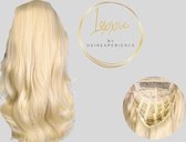 Hairextensions met clip - Hair extensions haarstuk - Clip In Extensions Clip In Extensions - Halve Pruik Dames -Licht Blond - Lang Stijl Haar - Krullen en Stijlen tot 180 graden - Half Wig- Wasbaar