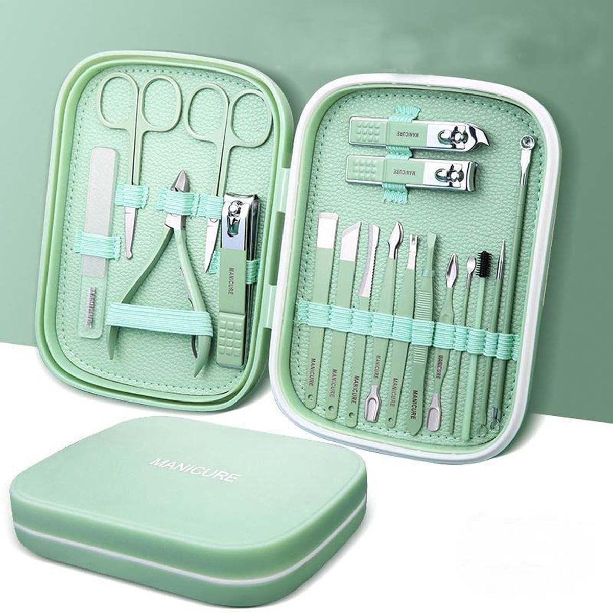 Goedkoopste Professionele Manicureset - Manicure Set, Professionele Pedicure Kit, Nagelverzorging Gereedschap 18-in-1