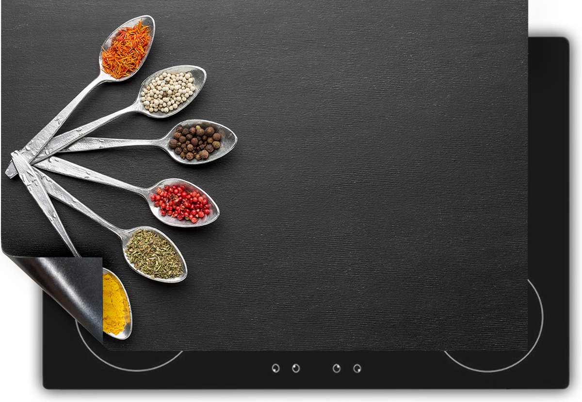 Chefcare Inductie Beschermer Lepels met Diverse Kruiden - 70x52 cm - Afdekplaat Inductie - Kookplaat Beschermer - Inductie Mat