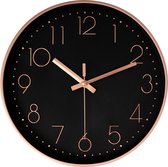 Klok rose noire 30cm - Horloge murale mouvement silencieux - Horloge murale - Silent Klok - Klok - Mouvement silencieux