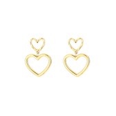 Oorbellen 2 Hearts - Goud - Liefde - Valentijn