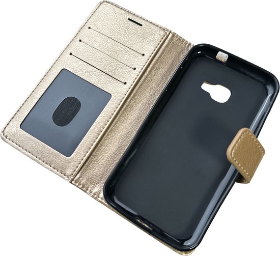 Étui Bookcase portefeuille + paquet de 2 Glas Adapté à : Samsung Galaxy Xcover 4 / 4S - Or